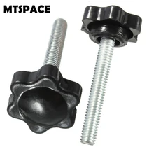 MTSPACE 5pcs Set M6 Male Thread Star Shaped Head Clamping Nuts Knob For Industry Equipment Plastic