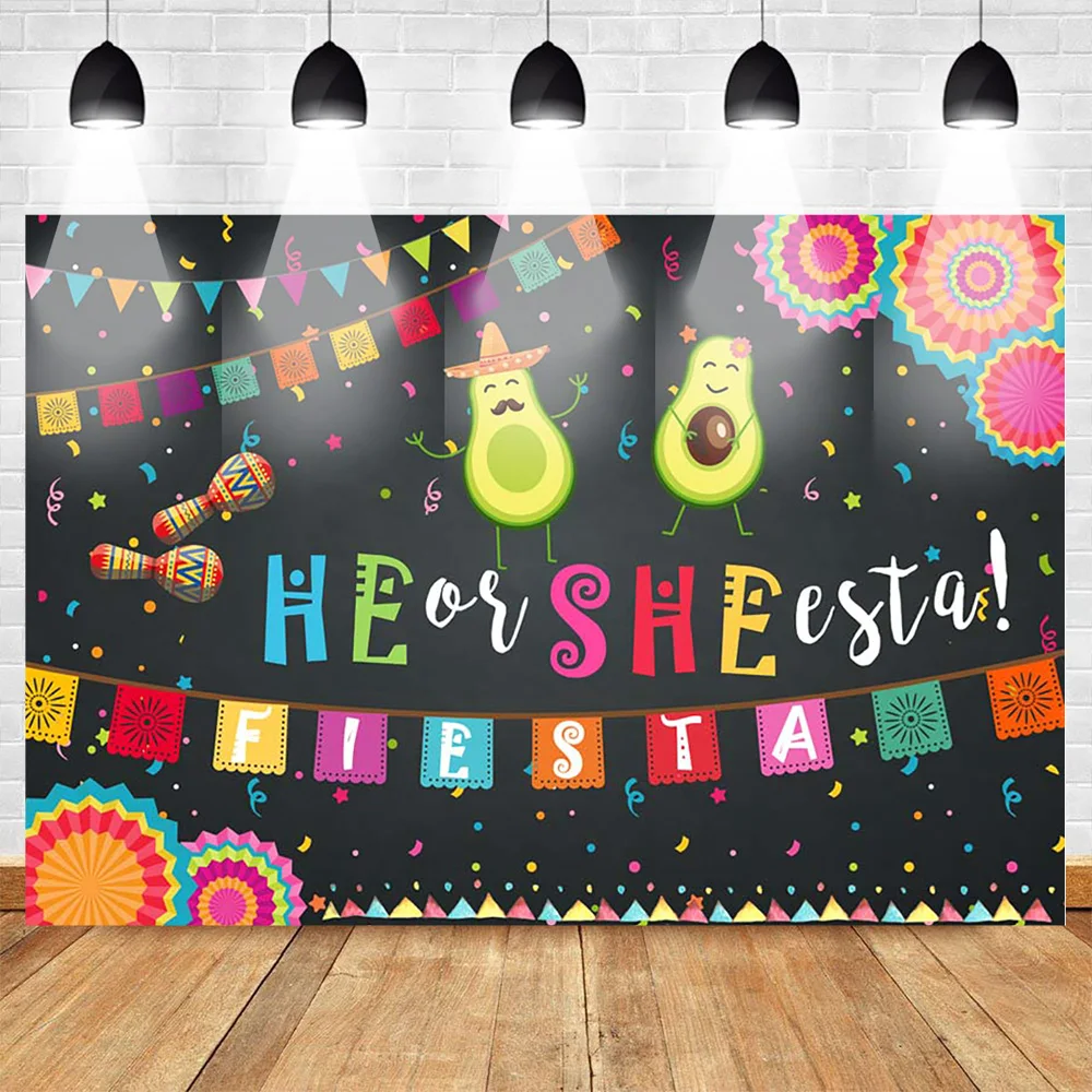 Neoback Mexico Style Gender Reveal Fiesta Photography Backdrops