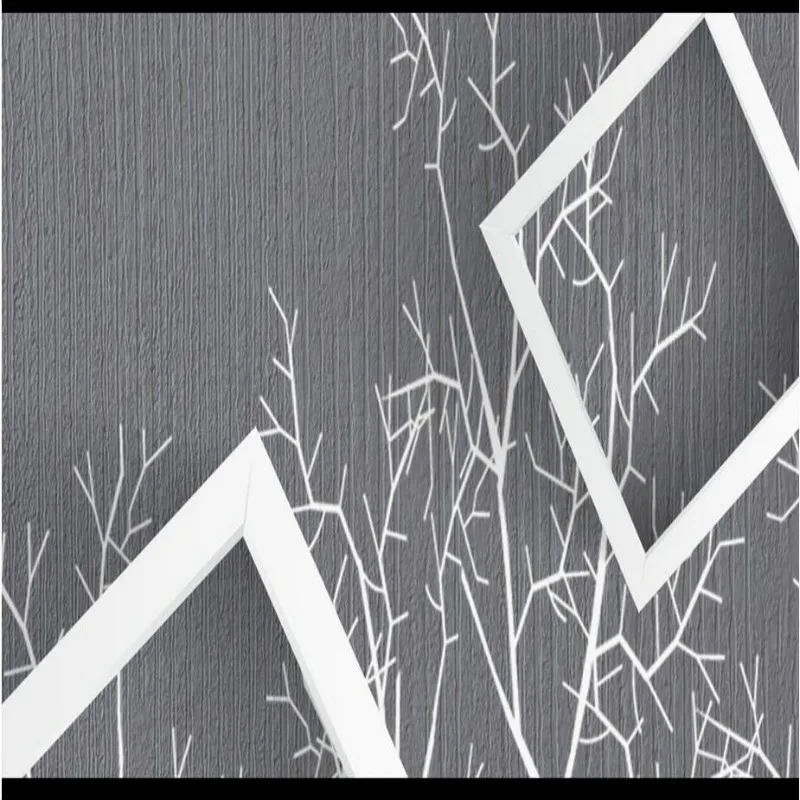 3D Wallpaper Rolls for Walls - HD Black and White Tree Murals, Simple TV Background Wallpapers - Home Improvement image 6
