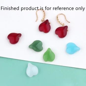 

Wholesale Trendy 100pcs/lot color print cartoon hearts shape glass beads charms diy jewelry earrings/bracelet/necklace pendants