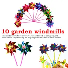 10 шт. садовые вечерние игрушки для газона, подарок для мальчиков и девочек, пластиковый штифт ветряной мельницы, духовой Спиннер, детские игрушки