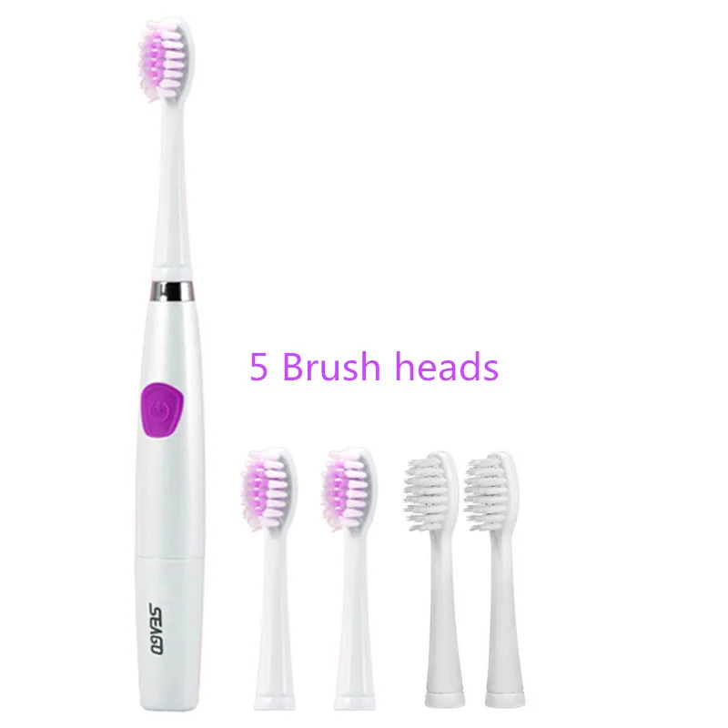 Seago SG-612 Electric Sonic toothbrush Intelligent 2 mins timer 5 brush heads Battery Power ABS/TBE Tooth teeth brush Oral Care Seago SG-612 Electric Sonic toothbrush Intelligent 2 mins timer 5 brush heads Battery Power ABS/TBE Tooth teeth brush Oral Care