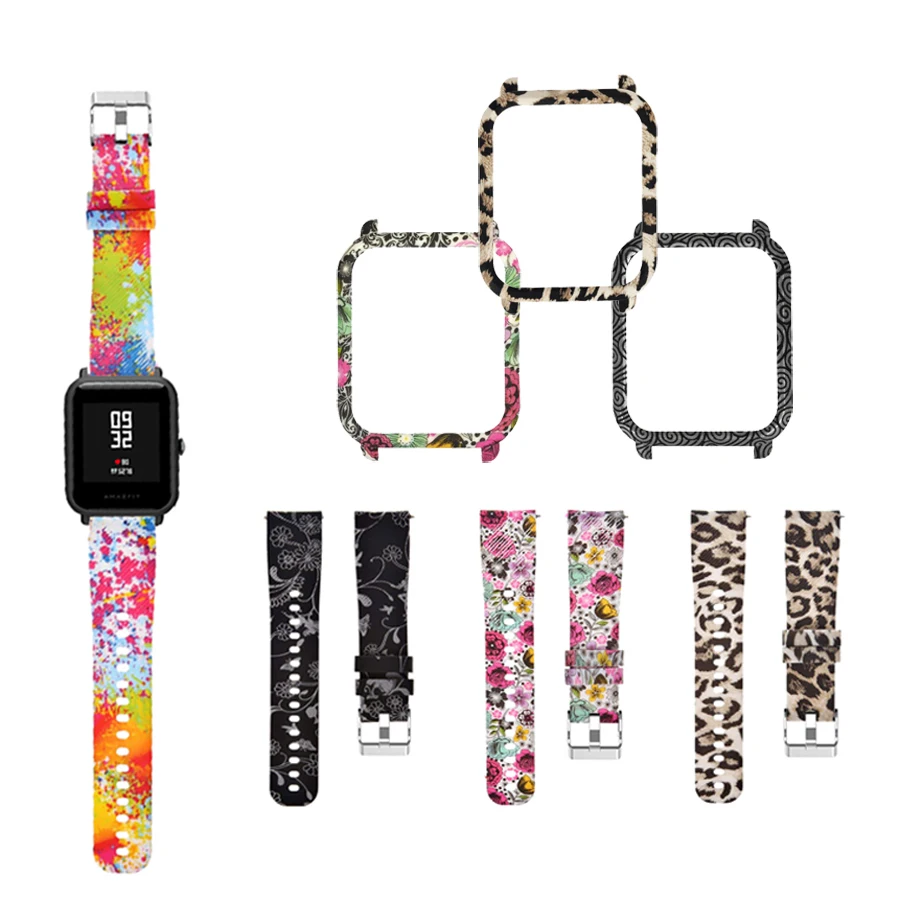 

Silicone Watch Strap for Huami Amazfit Bip Youth Watch Protective Case Cover Frame Protector+Bracelet for Amazfit Bip Accessory