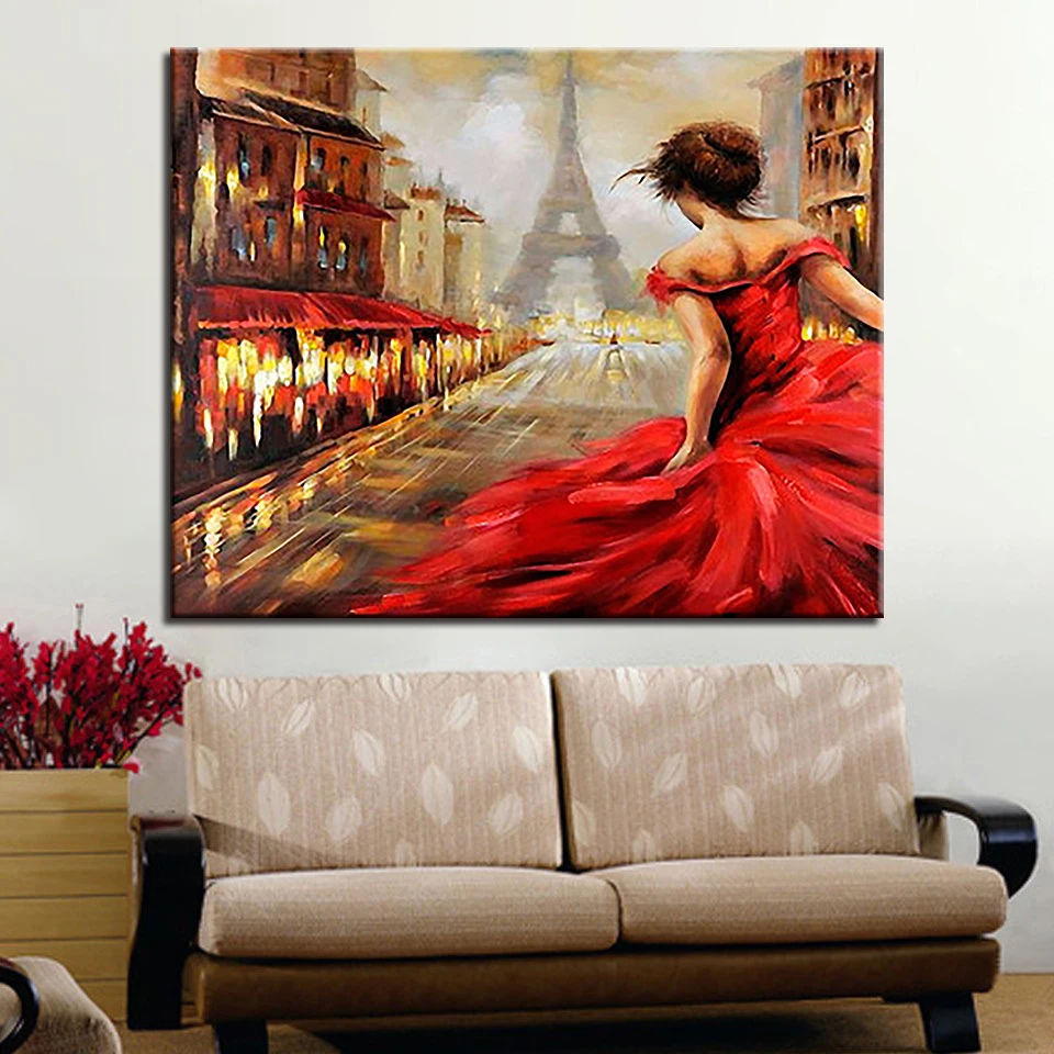 Paris-Tower-Red-Skirt-Girl-DIY-Painting-By-Numbers-Drawing-Pursuit-Of-Romance-Oil-Pictures-Kits (2)