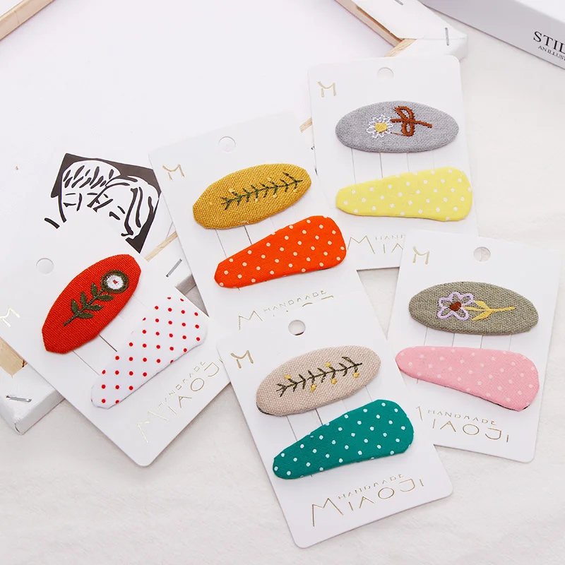 

2PCS/Set New Fashion Girls Sweet Colorful Print Hair Clips Children Cute Barrettes Hairgrips Hairpins Headbands Hair Accessories