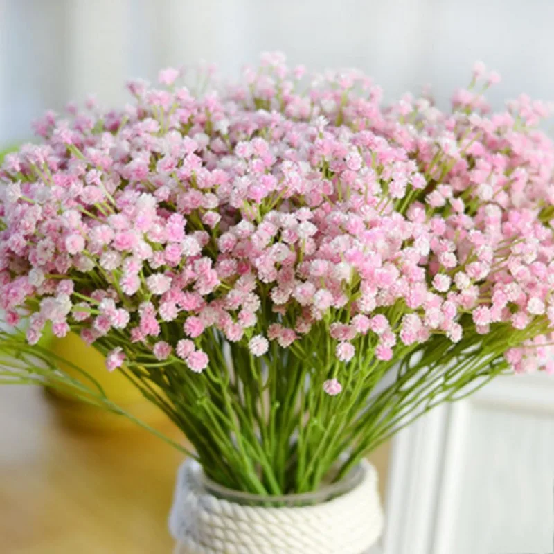 7 bifurcation букет Babysbreath шелковые искусственное цветочное украшение украшения ребенка дыхание Искусственные розы Букет