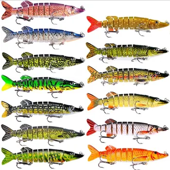 

1Pcs 12.5cm 21g 9-segements Isca Artificial Hard Bait Pike Bass Lure Muskie Wobbler Fishing Lures Swimbait Crankbait 13 Colors