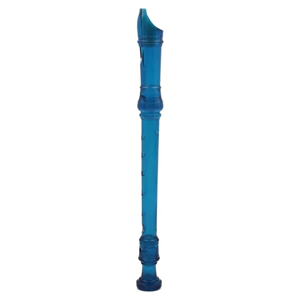 

New 1PCS Transparent Colorful Basic Music Instrument 8 Hole Soprano Descant Recorder With Cleaning Rod