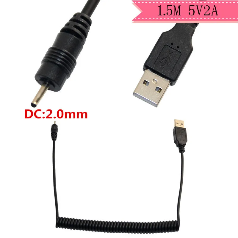 

USB2.0 A Male to 2mm Small Pin Plug Spiral Coiled Cable Nokia Charger