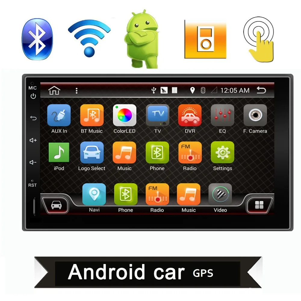 Best 2din Android 4.4 Universal Touch Car PC Tablet double Audio 7