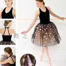 Ограниченное Новое Для женщин ацетат тренировочная одежда для занятий гимнастикой для занятия балетом платье-пачка Детский костюм для танцев Юбка для балета Платье с фатиновой юбкой латинские, Джаз Ch080