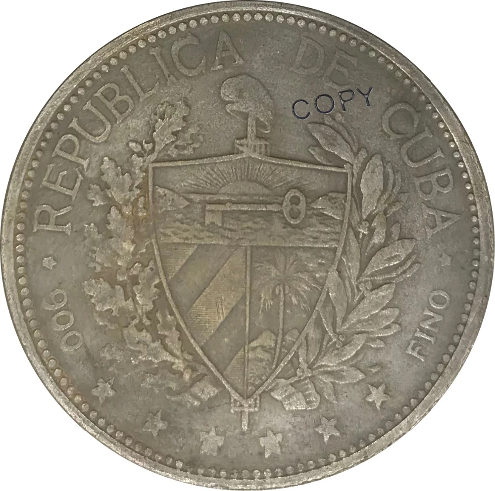 

1897 Cuba 1 One Peso Souvenir Cupronickel Plated Silver Collectibles Copy Coin
