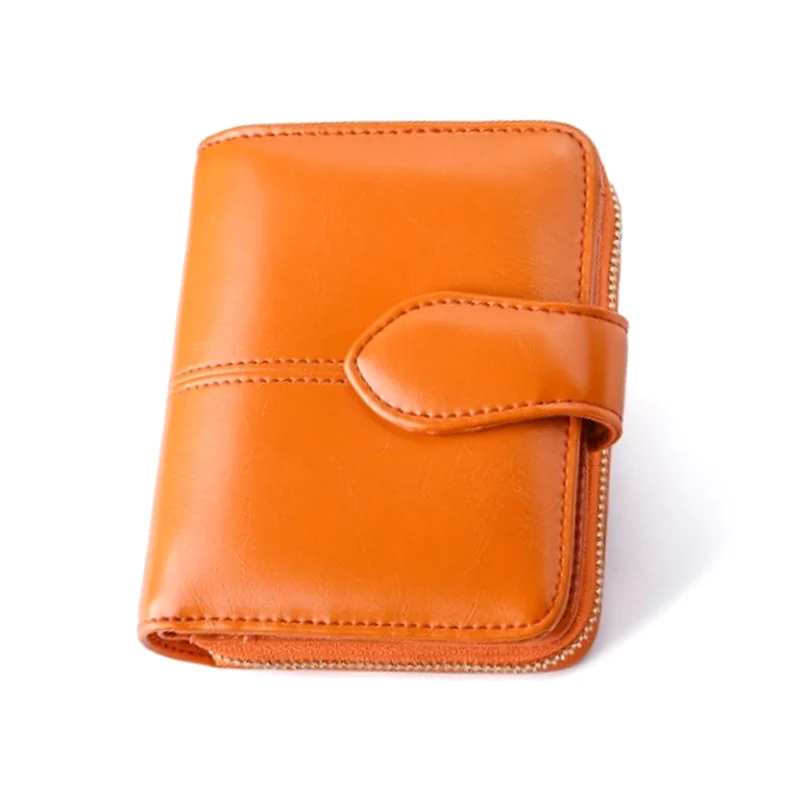 

Hot Sellin Simple Fashion Women Mini Purse PU Leather Solid Color Zipped Clutch Bag Card Holder Ladies Girls Casual Short Wallet -B5