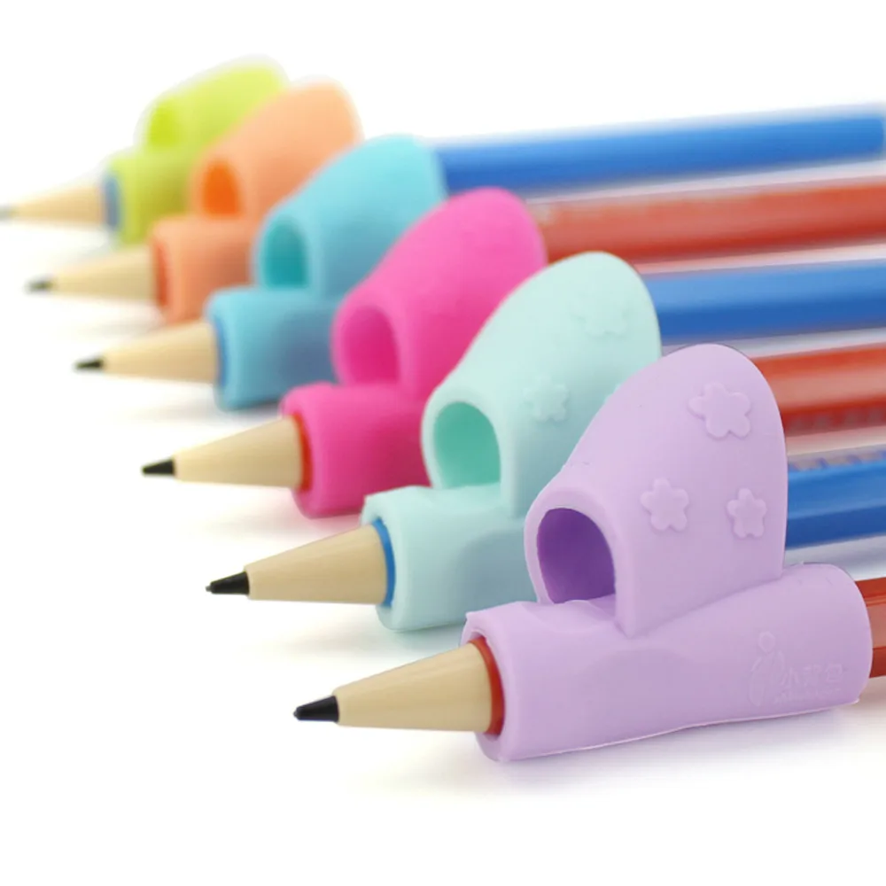 

3PCS/Set Silicone Children Kids Child Pencil Holder Pen Writing Aid Grip Posture Correction Tool 2017 New Arrival Fast Shipping