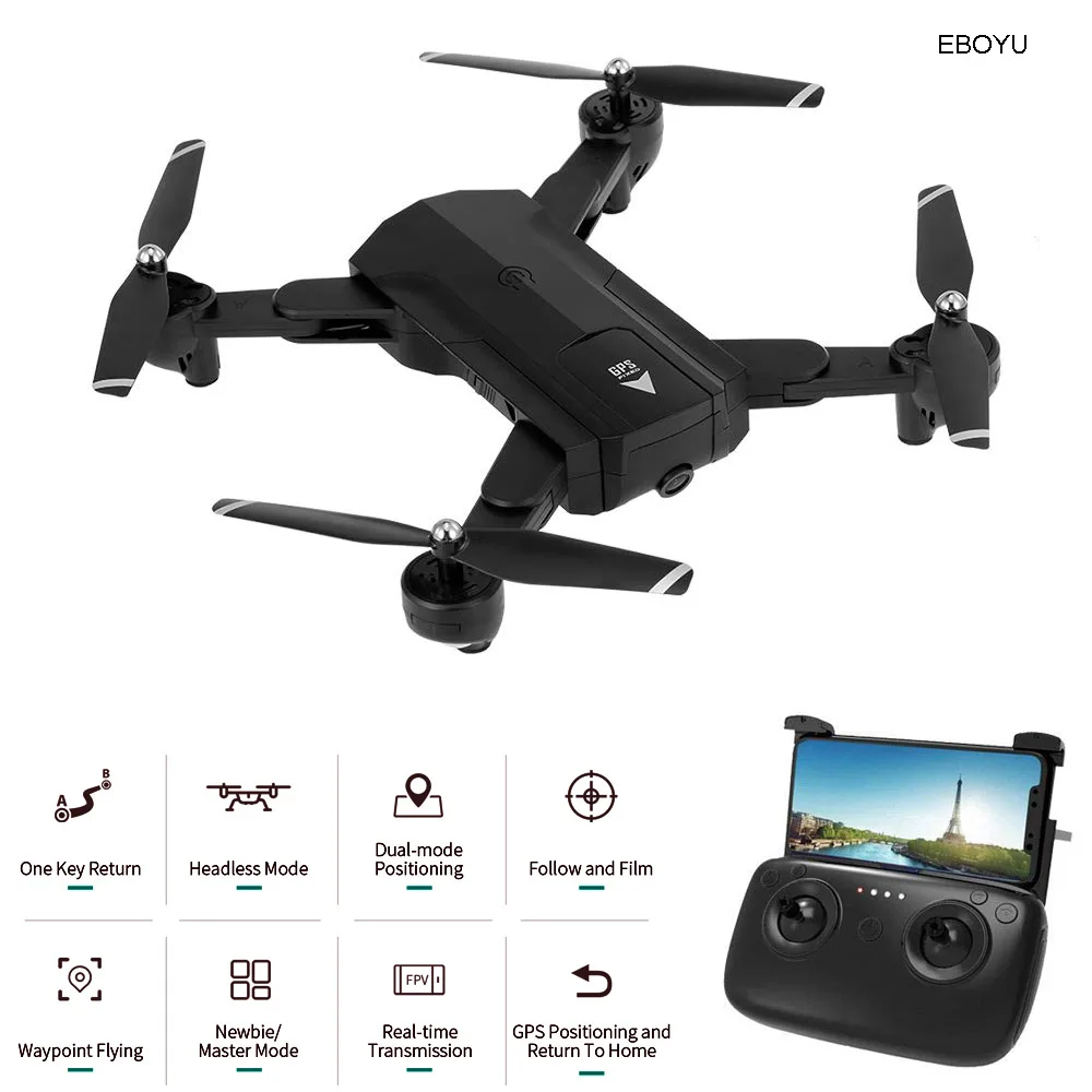 EBOYU SG900S Радиоуправляемый Дрон 1080 P/720 P HD камера WiFi FPV gps позиционирование следуем за мной высота удержания складной Радиоуправляемый квадрокоптер gps Дрон RTR