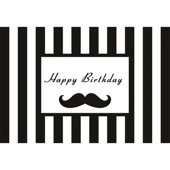 

Laeacco Black Stripes Moustache Man Boy Birthday Party Photography Background Customized Photographic Backdrop For Photo Studio