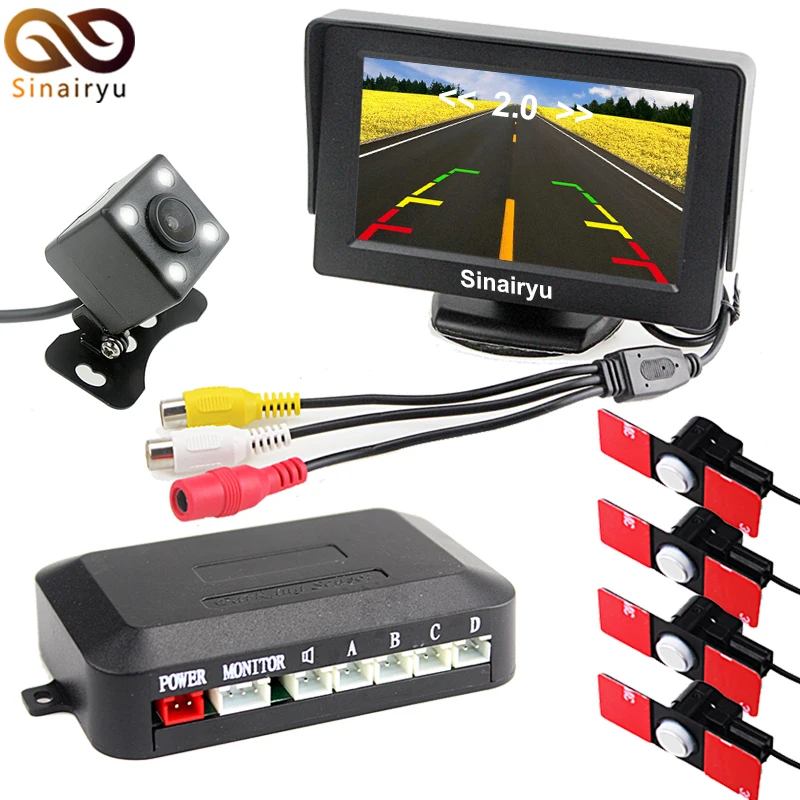 3in1 16MM Original Flat Sensors Car Video Parking Sensor With Rear View font b Camera b