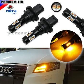

Amber Yellow Error Free PH24WY SPH24 12272 CRE'E LED Bulbs For Audi Cadillac GMC Porsche,etc For Front Turn Signal Lights.12V
