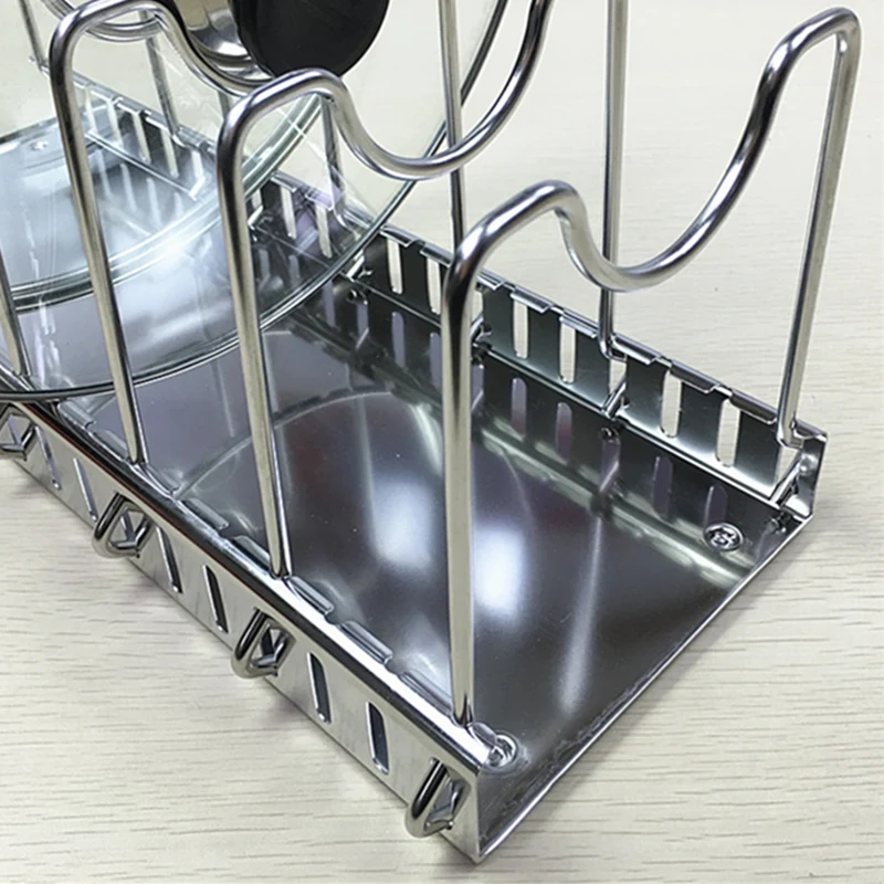 Stainless Steel Adjustable Pot Lid Organizer Kitchen Organizer Pan Cutting Board Holder Dishes Rack