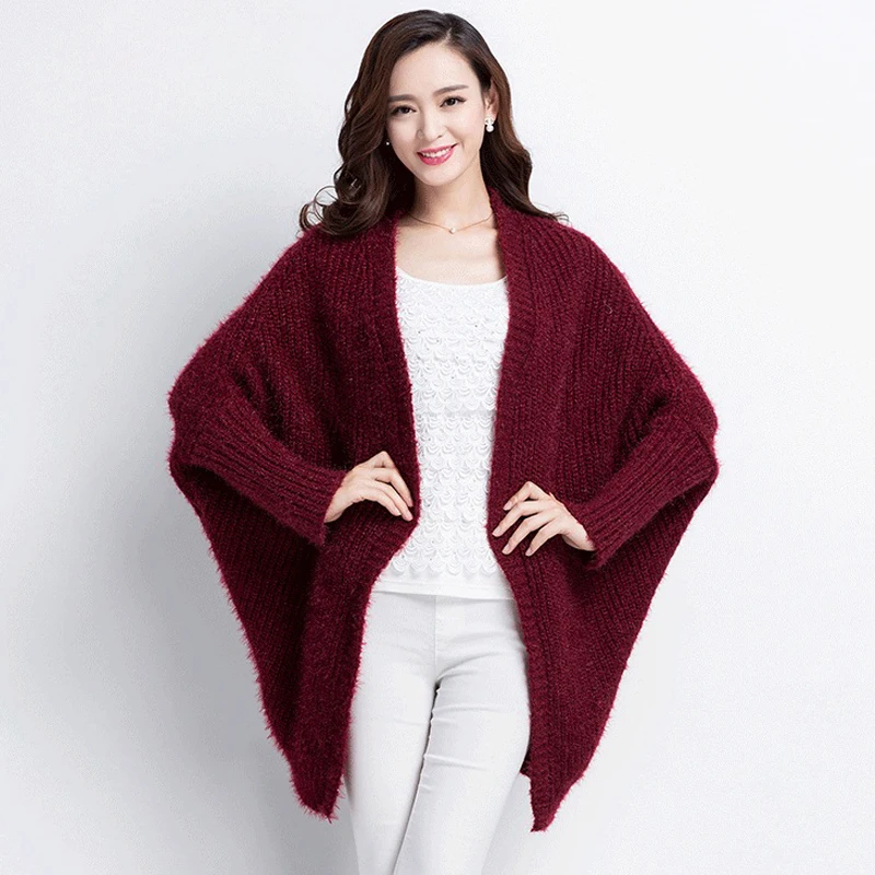 Women 2016 SPRING Clothes Fashion Female Oversize Knitted Cardigan Batwing Sleeve Outwear Tops Casual Loose Sweater Coat |