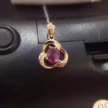 2016 Summer Romantic 18K Rose Gold 0 944ct Red Tourmaline Natural Diamond Settings Necklace Pendant Jewelry