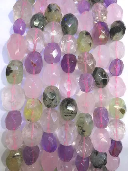 

Natural Labradorite Faceted nugget beads rice Barrel 13x18mm 16inch lapis lazulie-amethy-tiger eye stone-prehnite