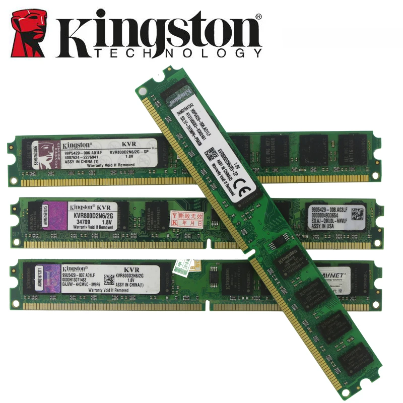 Kingston настольных ПК памяти Оперативная память Memoria модуль DDR2 800 667 МГц PC2 6400 2 ГБ/4 ГБ/8 ГБ 1 DDR3 1600 1333 PC3-10600 12800