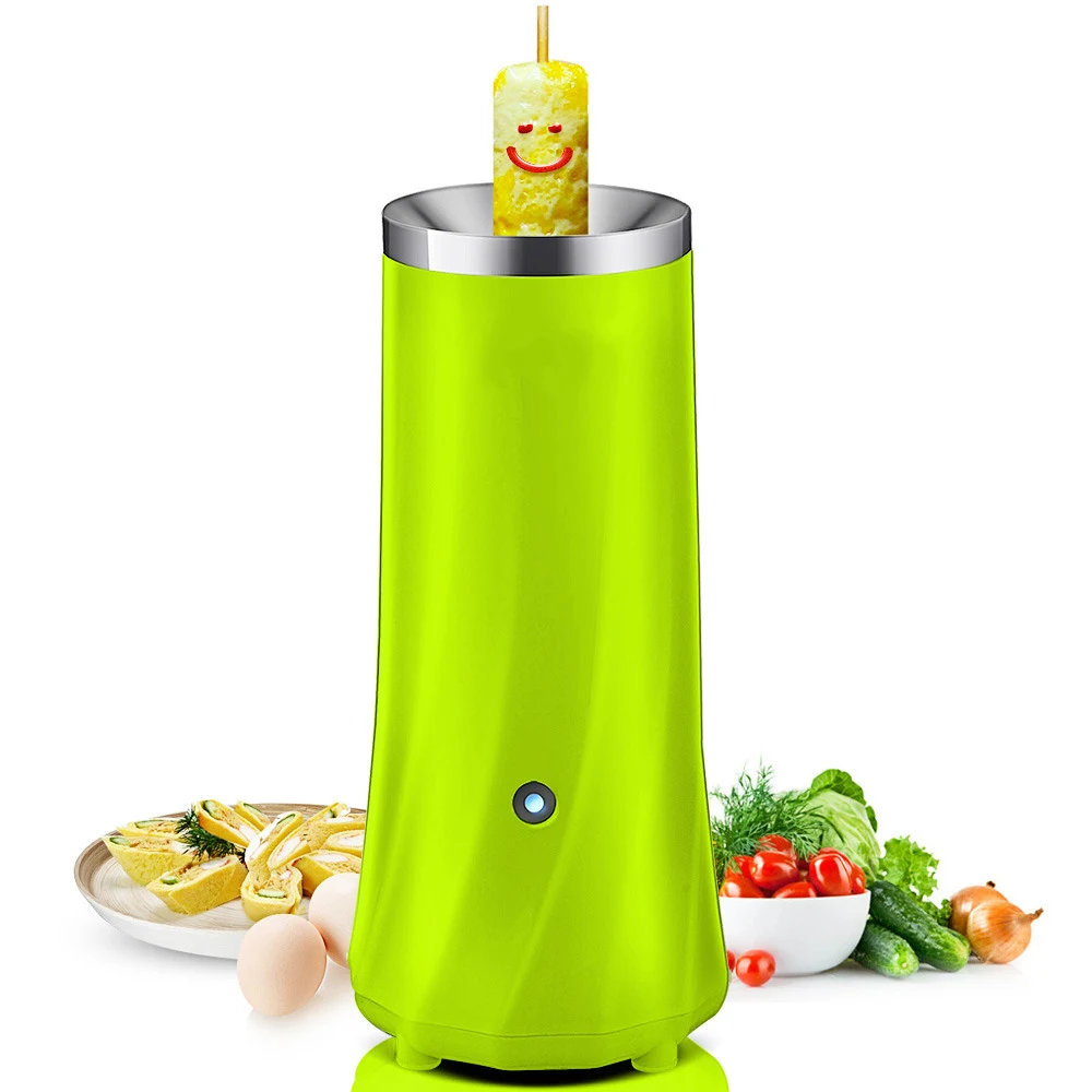 Автоматическая машина для приготовления яиц, мини электрический яичный котел, чашка омлет, машина для завтрака, инструменты для приготовления яиц, колбаса, буррито - Цвет: Green