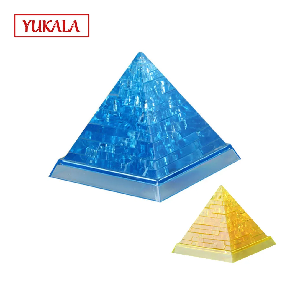 

Free shipping 3d three-dimensional crystal pyramid puzzle assembled model toy Children's educational diy gift LED LIGHT