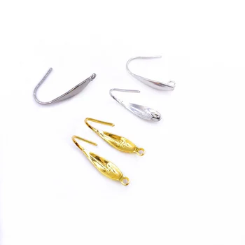 

10pcs/lot Stainless Steel Gold Silver Tone Color Ear Wires 12x24MM Hypo-Allergenic Earring Hooks Findings