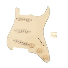 Cream Yellow Alnico V Prewired Loaded Pickguard With Screws For Electric Guitar цена Cream Yellow Alnico V Prewired Loaded Pickguard With Screws For Electric Guitar цены онлайн