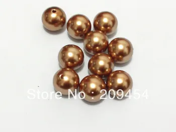 

20mm 100pcs/lot Dark Gold Chunky Round Imitation Pearl Acrylic Beads For Kids Jewelry Making