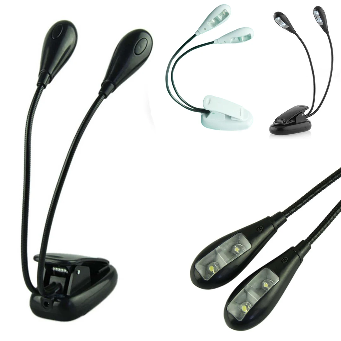  Portable Flexible Clip-on Book Reader Reading Lamp Mini Led Night Light For Note Book Ebook Light L - 32920428928