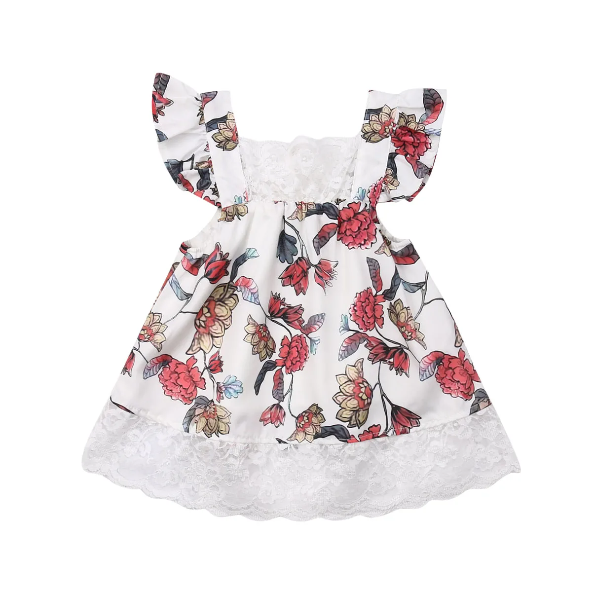 

Girl Dress Newborn Kids Baby Girls Lace Floral Party Pageant Princess Gown Dress Sundress