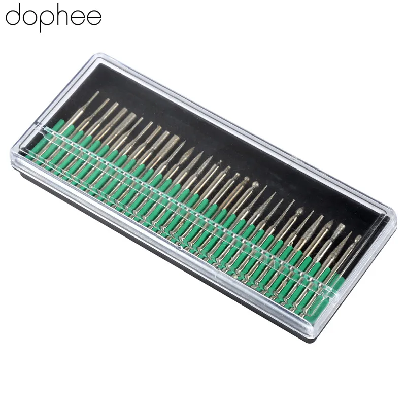 

dophee 30pcs Abrasive Needles 3mm Shaft Grinding Head Polishing Needles Dremel Electric Mini Drill Accessories Diamond Burr Bits