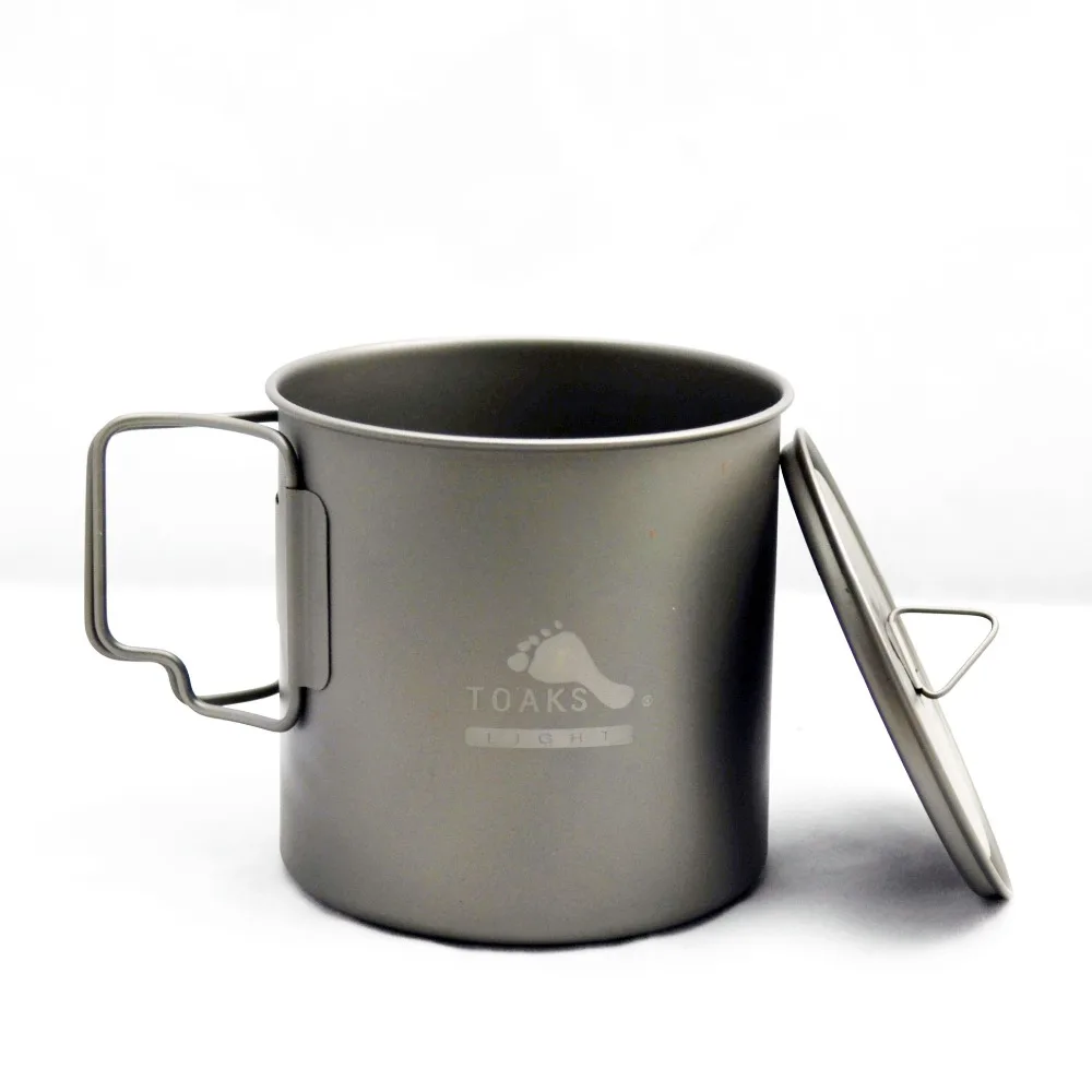 

TOAKS POT-650-L Titanium Cup 650ML Outdoor Camping Lightweight Pot Picnic Cookware Set Pot Ultralight Titanium Pot
