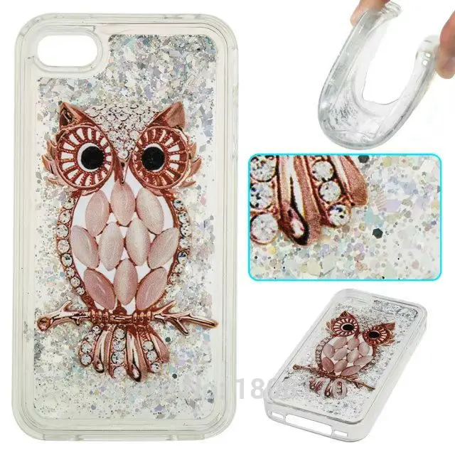 Quicksand Glitter Soft TPU Case For Iphone 7 6 6S Plus 5 5S SE 5C Ipod Touch 5th Skul Tower Flower Liquid Cover 1pcs | Мобильные
