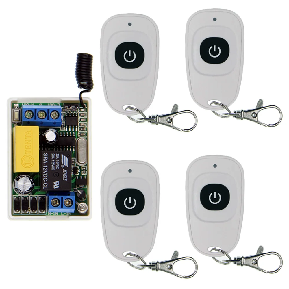 

Mini Size 220V 1CH 1CH 10A Wireless Remote Control Light Switch Relay Receiver+Waterproof Transmitter ,315/433 MHz,Toggle