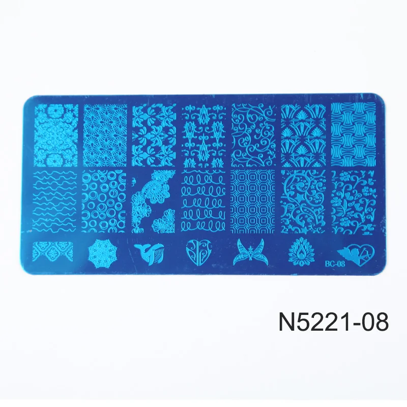 ROSALIND цветочный Лак для ногтей штамповка прозрачный силиконовый штамп-инструмент для дизайна ногтей скребок с крышкой штамповки пластины-шаблоны пластины инструмент - Цвет: N522108