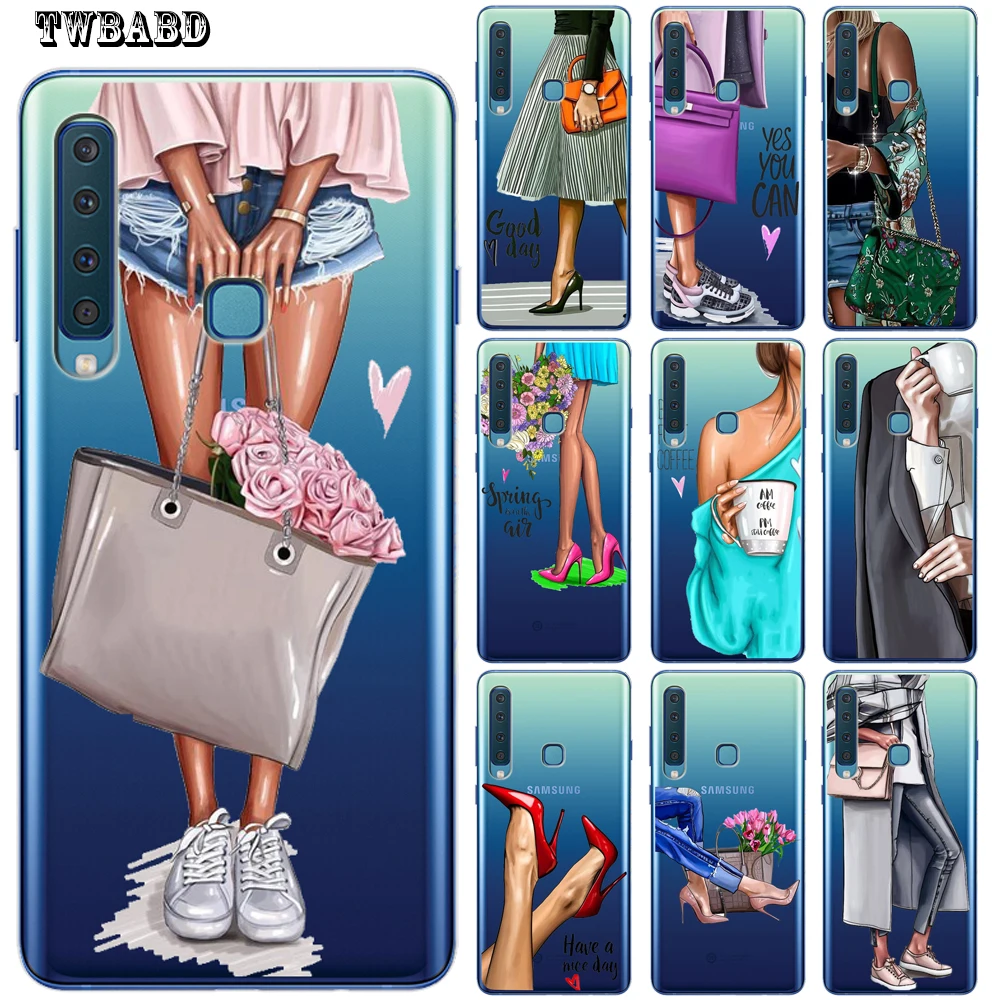 

Fashion High heels Girl Cool Woman Phone Case For Cover Samsung Galaxy A50 A20 A30 A40 A10 A70 M10 M20 Shell Capa Etui Cover