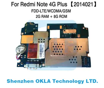 

1pcs For Redmi Note 4G Plus 2014021 WCDMA FDD LTE 2GB RAM 8GB ROM Mainboard Motherboard Logic Board Replacement used original