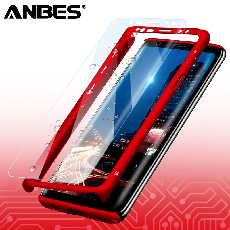 

ANBES Phone Case 360 Degree Shockproof Mobile Phone Case For Samsung Galaxy S9 S8 Plus Note 8 9 Cover Shell Protection Cases