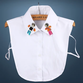 

Red Rhinestones womens Fake collar shirt Spring accessory for sweater beaded collars Removbale office Peto Mujer OL Dickey Colla