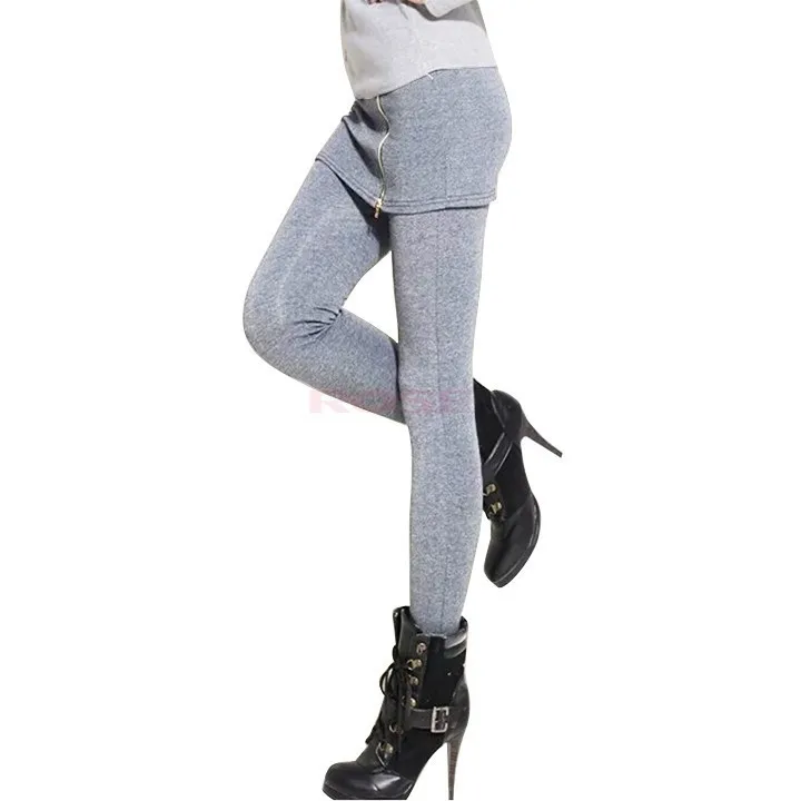 New 2016 Spring Autumn Women Leggins leave two side zipper bag hip skirt leggings fashion lady trousers women pants A0257