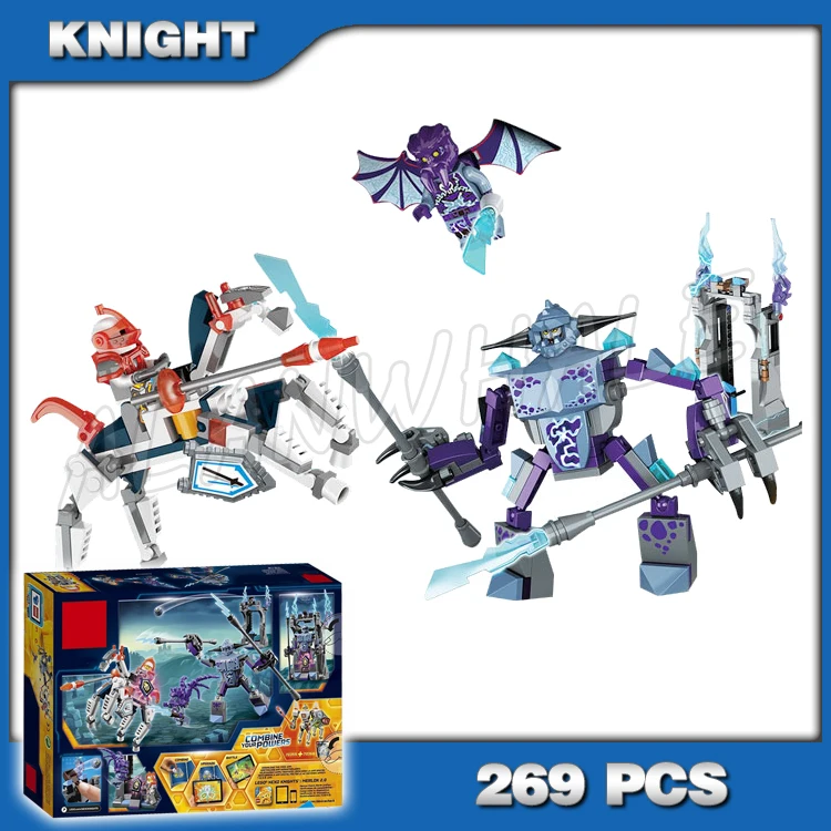 

269pcs New Knights 10594 lance vs lightning DIY Model Building Blocks Toys Nexus Compatible with Lego