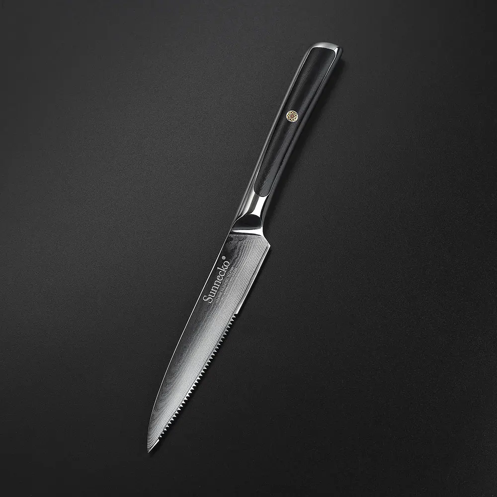 SUNNECKO 5 дюймов нож шеф-повара для стейка кухонные ножи японский Дамаск VG10 Сталь G10 ручка для нарезки мяса инструменты для резки говядины