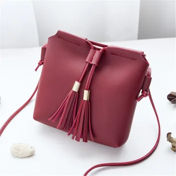 

bolsos mujer de marca famosa 2019 Crossbody Bags For Women Solid PU Leather Soft Tassel Shoulder Bags