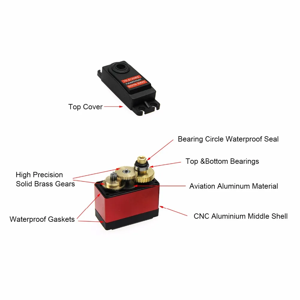 Водонепроницаемый 20 кг сервопривод большой крутящий момент цифровой Бессердечный сервопривод алюминиевые металлические шестерни 180 270 градусов управление для RC модели автомобиля самолета