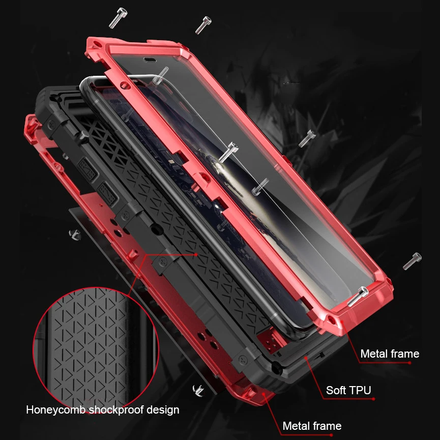

Premium Shockproof Waterproof Full Protection Aluminum Metal Case for For Apple iPhone X Tough Armor Doom Cover for iPhone XS