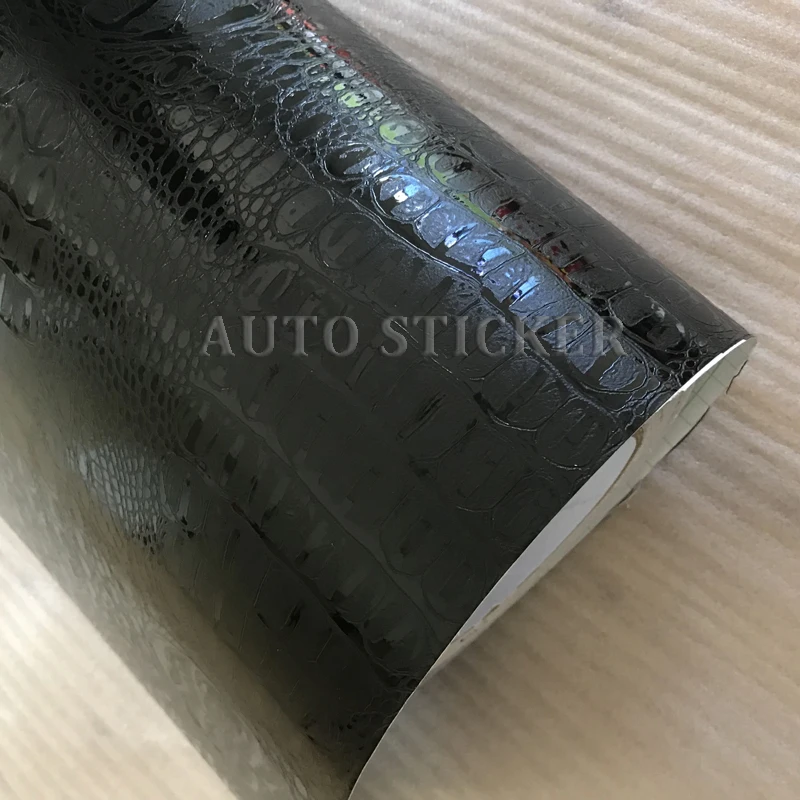 Виниловая пленка из черной крокодиловой кожи 50 см x 200/300 см|Наклейки на